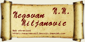 Negovan Miljanović vizit kartica